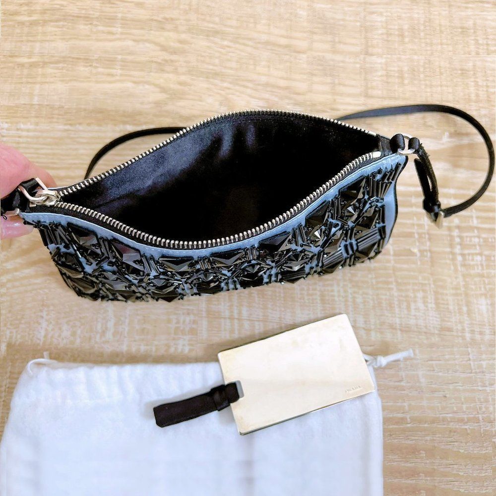 Vintage PRADA Art Deco Beaded Satin Clutch - Picture 3 of 10